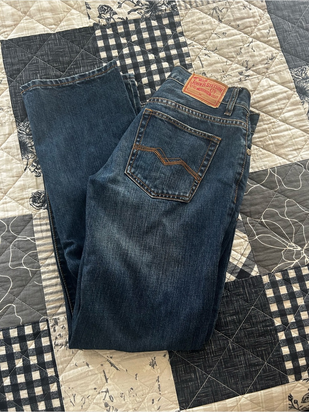 Stetson Men's Straight Dark Blue Denim Jeans